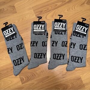 OZZY OSBOURN LOT OF 4 Gray Men's Casual Socks NWT